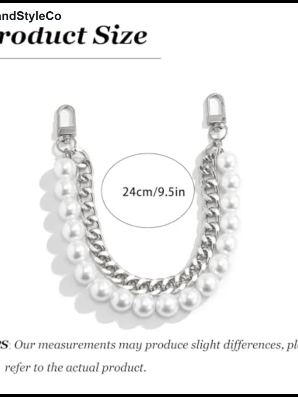 Pearl Chain Bag Charm Keychain with Lobster Clasp